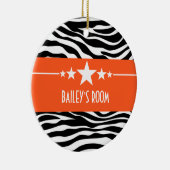 Orange Sassy Star Zebra Ornament (Rechts)