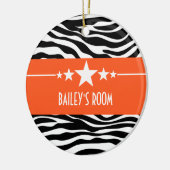 Orange Sassy Star Zebra Ornament (Links)
