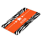 Orange Sassy Star Zebra Premium Magnet (Linke Seite)