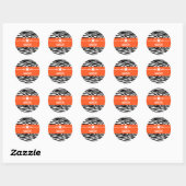 Orange Sassy Star Zebra Stickers (Blatt)