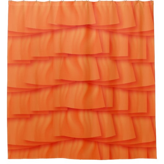 Orange Satin-Rüschen Duschvorhang (Vorderseite)