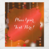 Orange Satin und Glitzern Custom Party Weinetikett (Einzelnes Label)