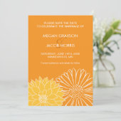 Orange Save the Date Einladung (Stehend Vorderseite)