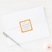 Orange Scallop Hearts Jar Label Square Sticker (Umschlag)