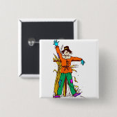 Orange Scarecrow Button (Vorne & Hinten)