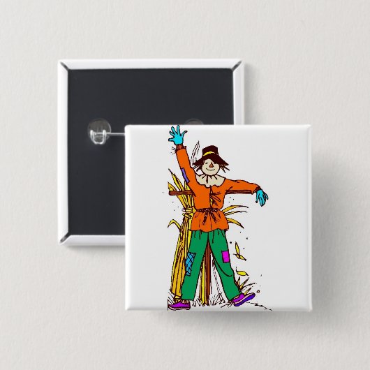 Orange Scarecrow Button (Vorne & Hinten)