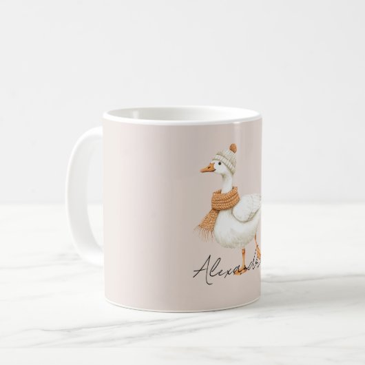 Orange Scarf Duck Kaffeetasse (Vorderseite Links)