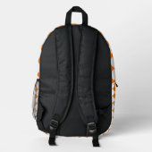 Orange Schachbrett Diamond Pattern Bedruckter Rucksack (Rückseite)