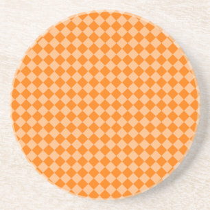 Orange Schachbrett Diamond Pattern Getränkeuntersetzer