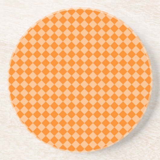 Orange Schachbrett Diamond Pattern Getränkeuntersetzer (Vorne)