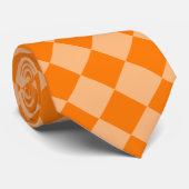 Orange Schachbrett Diamond Pattern Krawatte (Gerollt)