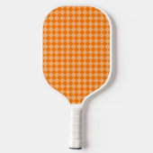 Orange Schachbrett Diamond Pattern Pickleball Schläger (Rückseite)