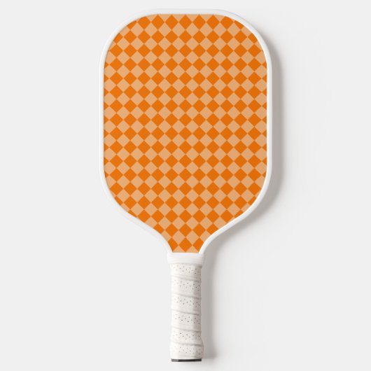 Orange Schachbrett Diamond Pattern Pickleball Schläger (Vorderseite)