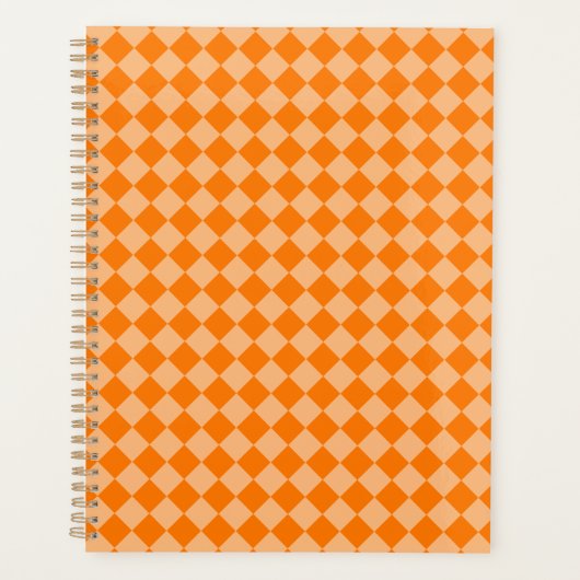 Orange Schachbrett Diamond Pattern Planer (Vorderseite)