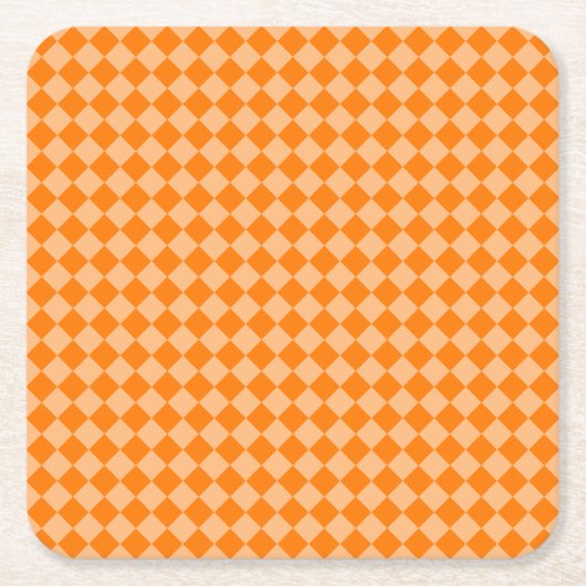 Orange Schachbrett Diamond Pattern Rechteckiger Pappuntersetzer (Vorderseite)