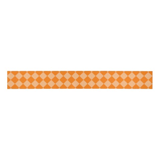Orange Schachbrett Diamond Pattern Ripsband (Vorderseite)