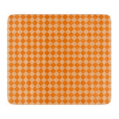 Orange Schachbrett Diamond Pattern Schneidebrett (Vorderseite)