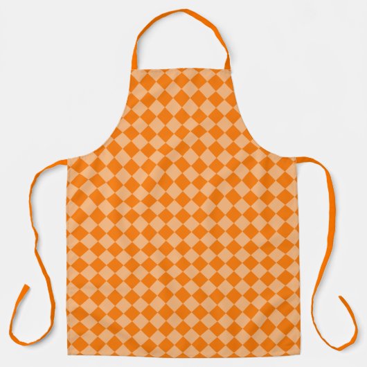 Orange Schachbrett Diamond Pattern Schürze (Vorderseite)