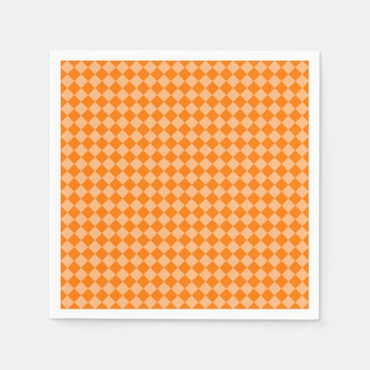 Orange Schachbrett Diamond Pattern Serviette (Vorderseite)