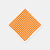 Orange Schachbrett Diamond Pattern Serviette (Ecke)