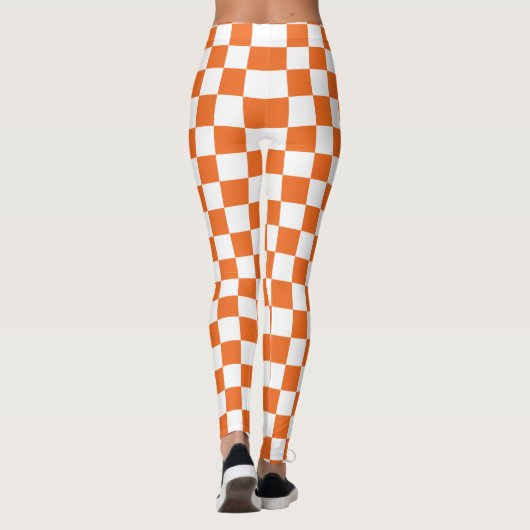 Orange Schachbrett Leggings (Rückseite)