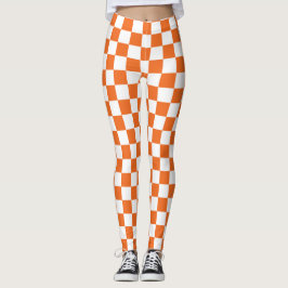 Orange Schachbrett Leggings
