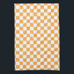 Orange Schachbrett-Muster Geschirrtuch<br><div class="desc">Ich habe mehr Farben mit diesem Entwurf in meinen Geschäftssammlungen!

Seien Sie sicher zum Karo heraus alle Wahlen,  Ihre Auswahl besonders anzufertigen!

Dank für den Besuch!</div>