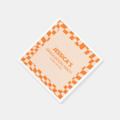 Orange Scheckerausrüstung Abschlussfeier Benutzerd Serviette (Ecke)