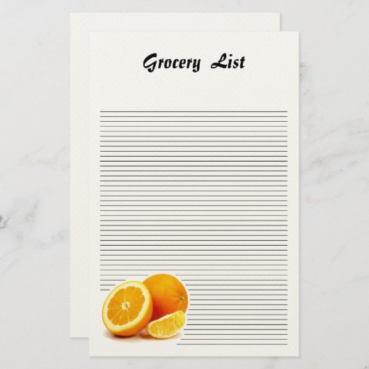 Orange Scheibe gezeichnetes Briefpapier (Vorne/Hinten)