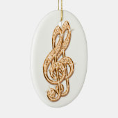 Orange schillernder funkelnd Diamant-Musiknoten Keramikornament (Rechts)