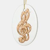 Orange schillernder funkelnd Diamant-Musiknoten Keramikornament (Links)