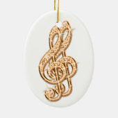 Orange schillernder funkelnd Diamant-Musiknoten Keramikornament (Hinten)