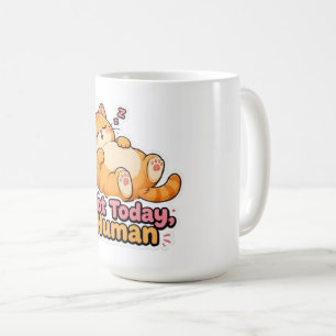 Orange Schlafkatze – Süßer Lustiger Aufkleber Kaffeetasse