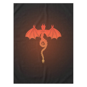 Orange Schlangen-Drache Tischdecke