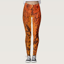 Orange Schlangenhautart legging.