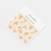 Orange Schleifen Brautparty Serviette (Ecke)