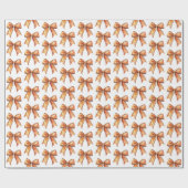 Orange Schleifen Geburtstag Geschenkpapier (Flach)
