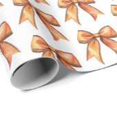 Orange Schleifen Geburtstag Geschenkpapier (Rolleneckpunkt)