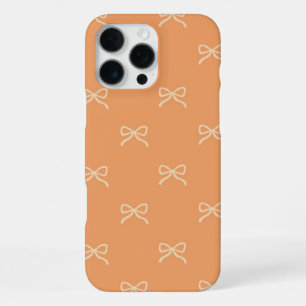 Orange Schleifenmuster Coquette Mädchen Frühling S iPhone 16 Pro Max Hülle
