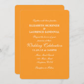 Orange Schlichte Einladung zur Hochzeit (Vorne/Hinten)