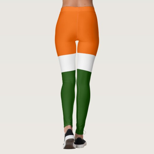 Orange Schlichte Farbblockgestaltung Leggings (Rückseite)