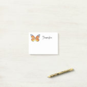 Orange Schmetterling Post-it Klebezettel (Auf Schreibtisch)