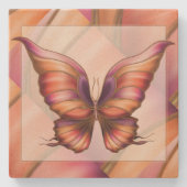 Orange Schmetterling Steinuntersetzer (Vorderseite)