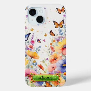 Orange Schmetterlinge Blumenfeld iPhone / iPad Hül Case-Mate iPhone Hülle