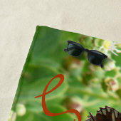 Orange Schmetterlings-Badetuch mit Namen Strandtuch (Beispiel)