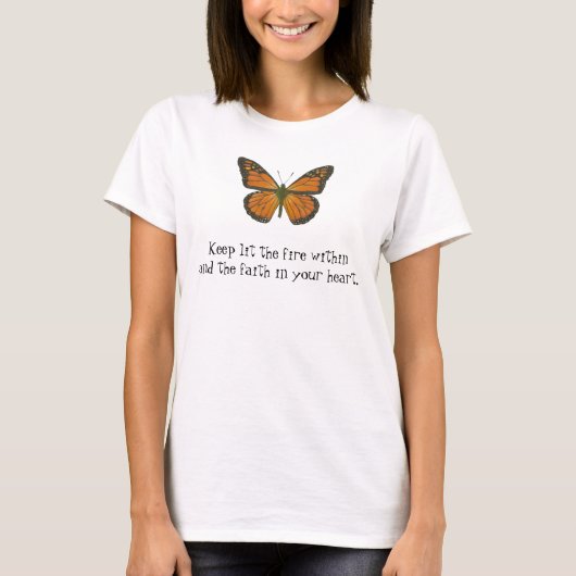 Orange Schmetterlings-T - Shirt (Vorderseite)