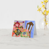 Orange schneidet Notecard Karte (Gelbe Blume)