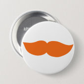 Orange Schnurrbart Button (Vorne & Hinten)