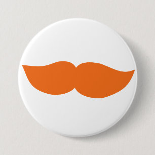Orange Schnurrbart Button