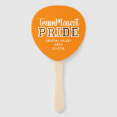 Orange School Pride Mascot Name Hand Fan Fächer (Vorderseite)